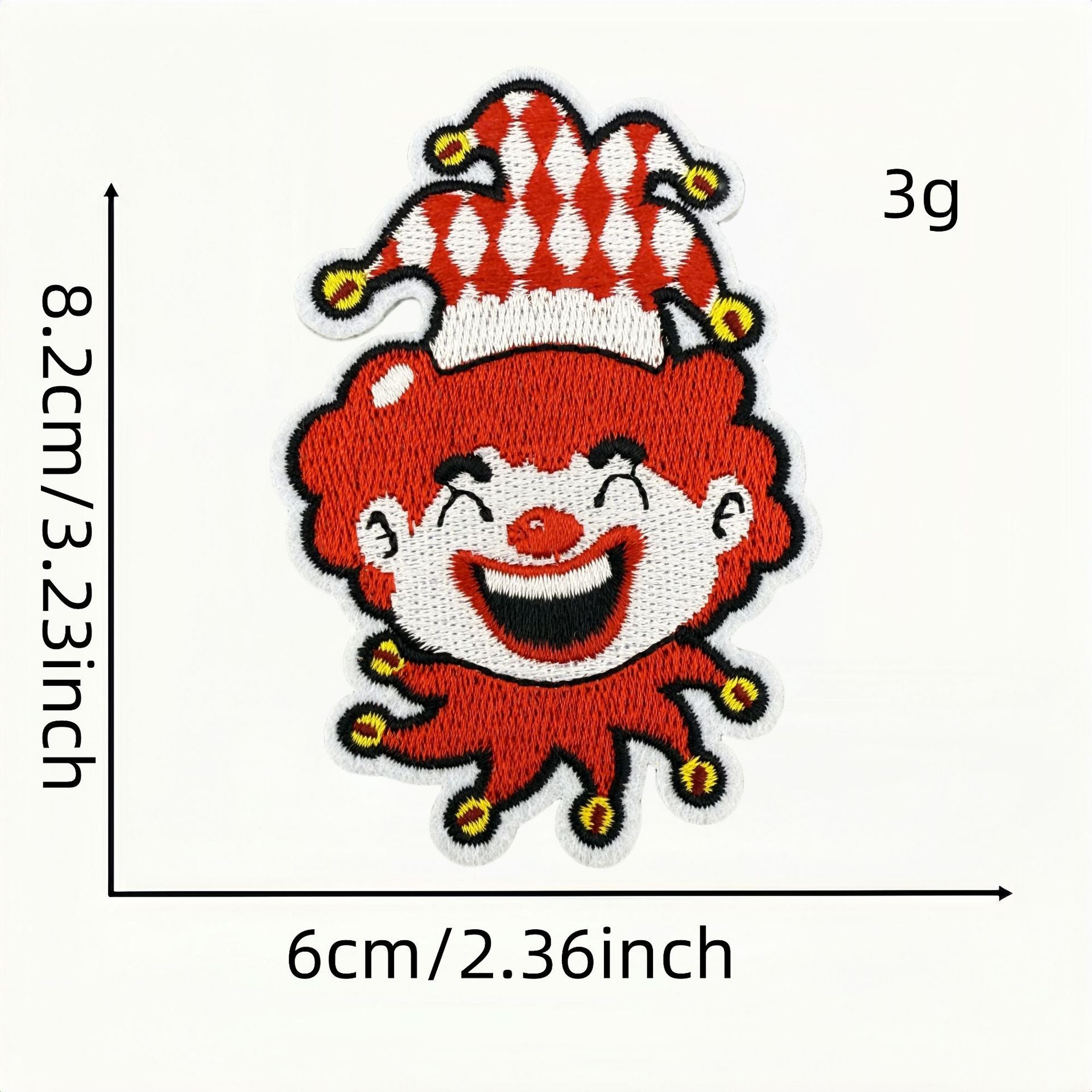 Wholesale Carnival cartoon red clown DIY patches