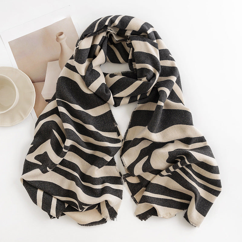 Wholesale 2023 Winter Zebra Print Imitation Cashmere Scarf