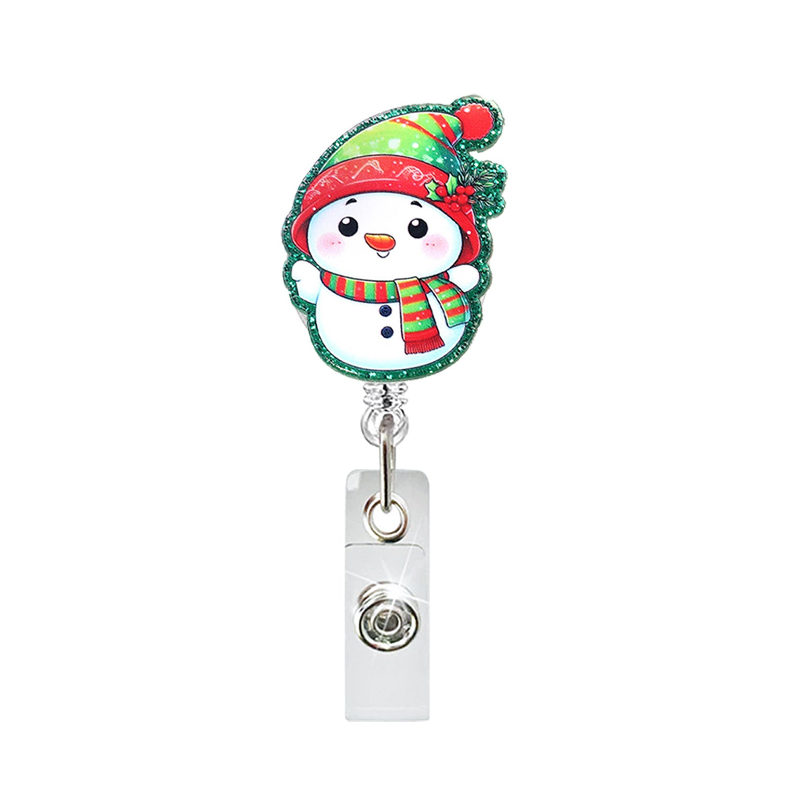 Wholesale Christmas series easy-pull retractable rotating badge