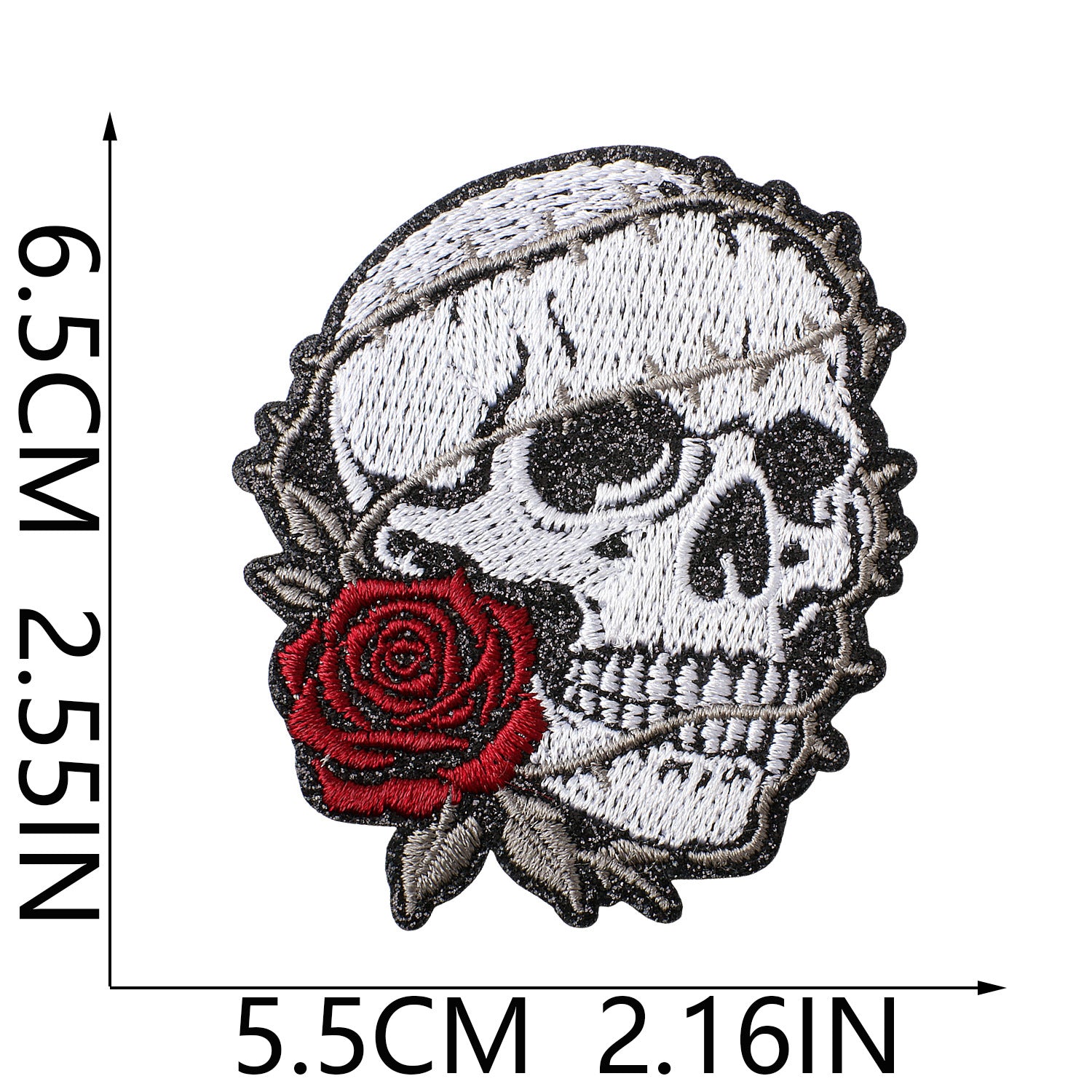 Wholesale Leather Skull  Embroidered Patch Iron On DIY Accessory For Clothing Backpack