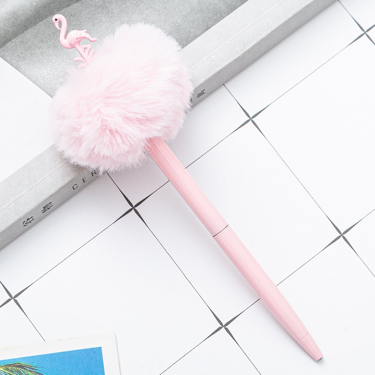 Wholesale Crown Hair Ball Creative Metal Plush Ballpoint Pen