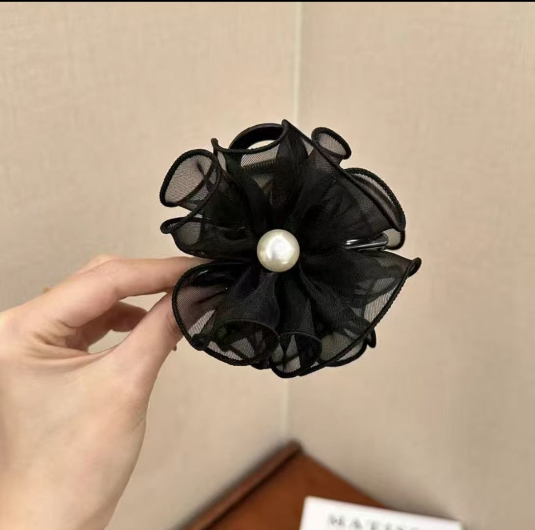 Wholesale Flower Bud Hair Clip Women's Mesh Back Head Clip