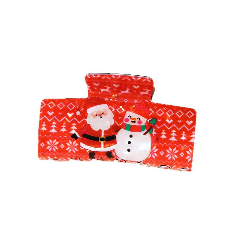 Wholesale Christmas Snowman Hair Claw Clip Snowflake Gingerbread Design Stylish Hair Accessory For Party Gift And Boutique Resale