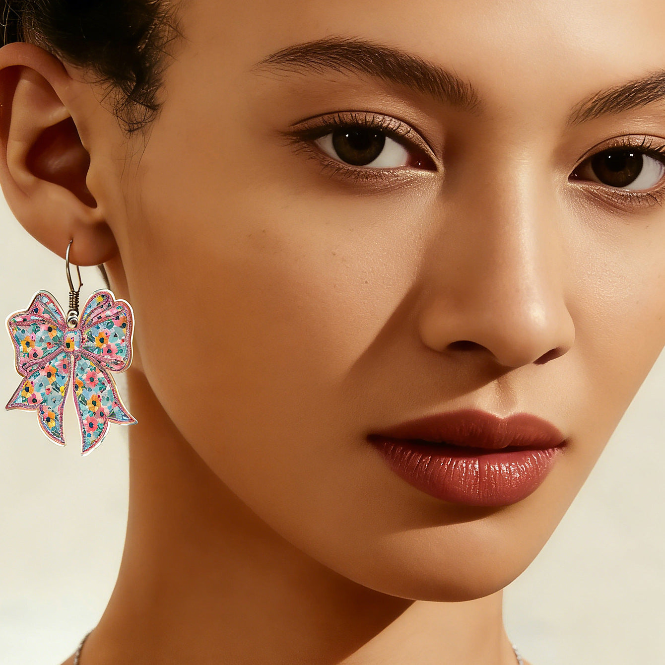 Wholesale Sunflower Bow Pendant Earrings Daily Matching Jewelry