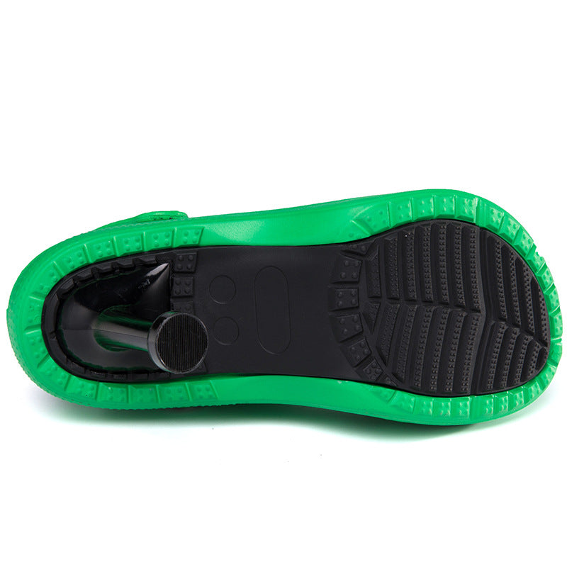 Wholesale of High Heeled Women's EVA Perforated Shoes 3D LED /2D Shoe Charms