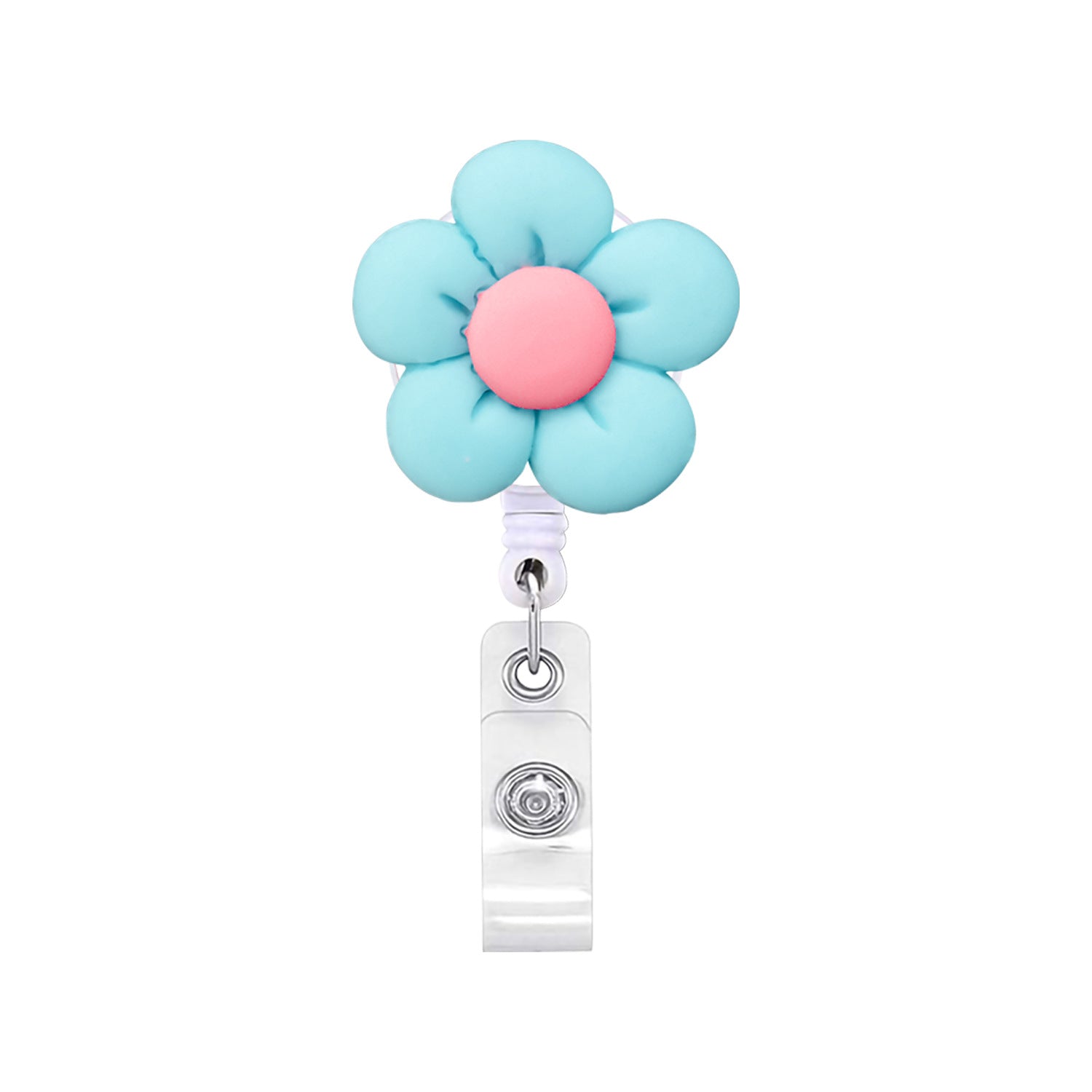 Wholesale Resin Colorful Flower Retractable Badge Scroll