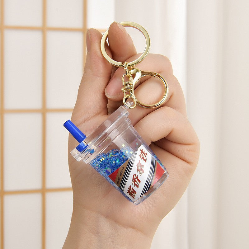 Wholesale Acrylic Oil-Filled Pendant Luminous Iceberg Cup Keychain