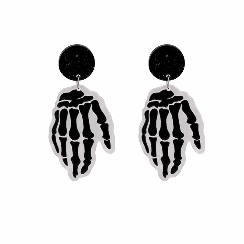 Wholesale Silver Needle Halloween Funny Pumpkin Head Ghost Spider Earrings
