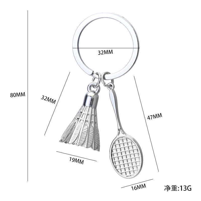 Wholesale Badminton Custom Sports Club Commemorative Small Pendant Keychain