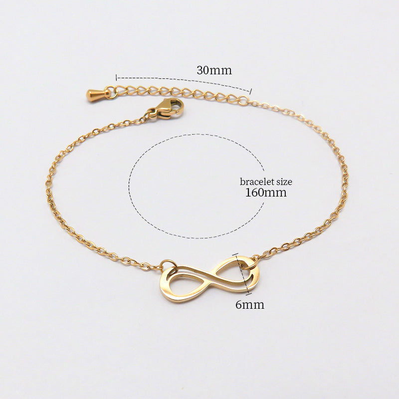 Wholesale Fashion all-match titanium steel bracelet women's European and American new 18K gold stainless steel love bracelet high sense