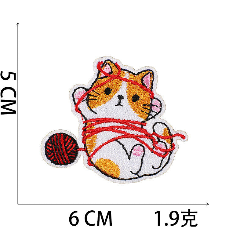 Wholesale Mixed Cartoon Cat And Astronaut Embroidered Patches Polyester Self Adhesive Clothing Decorative Accent For Everyday Boutique And Gift