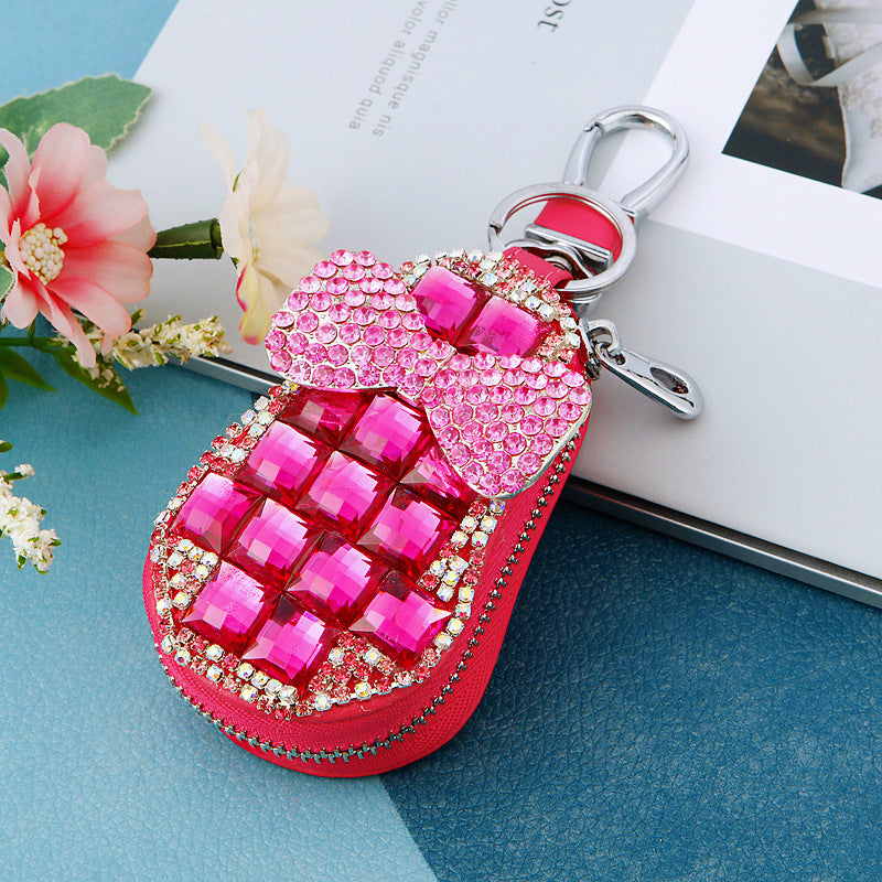 Wholesale Genuine Leather Diamond Inlaid Bow Key Buckle Bags