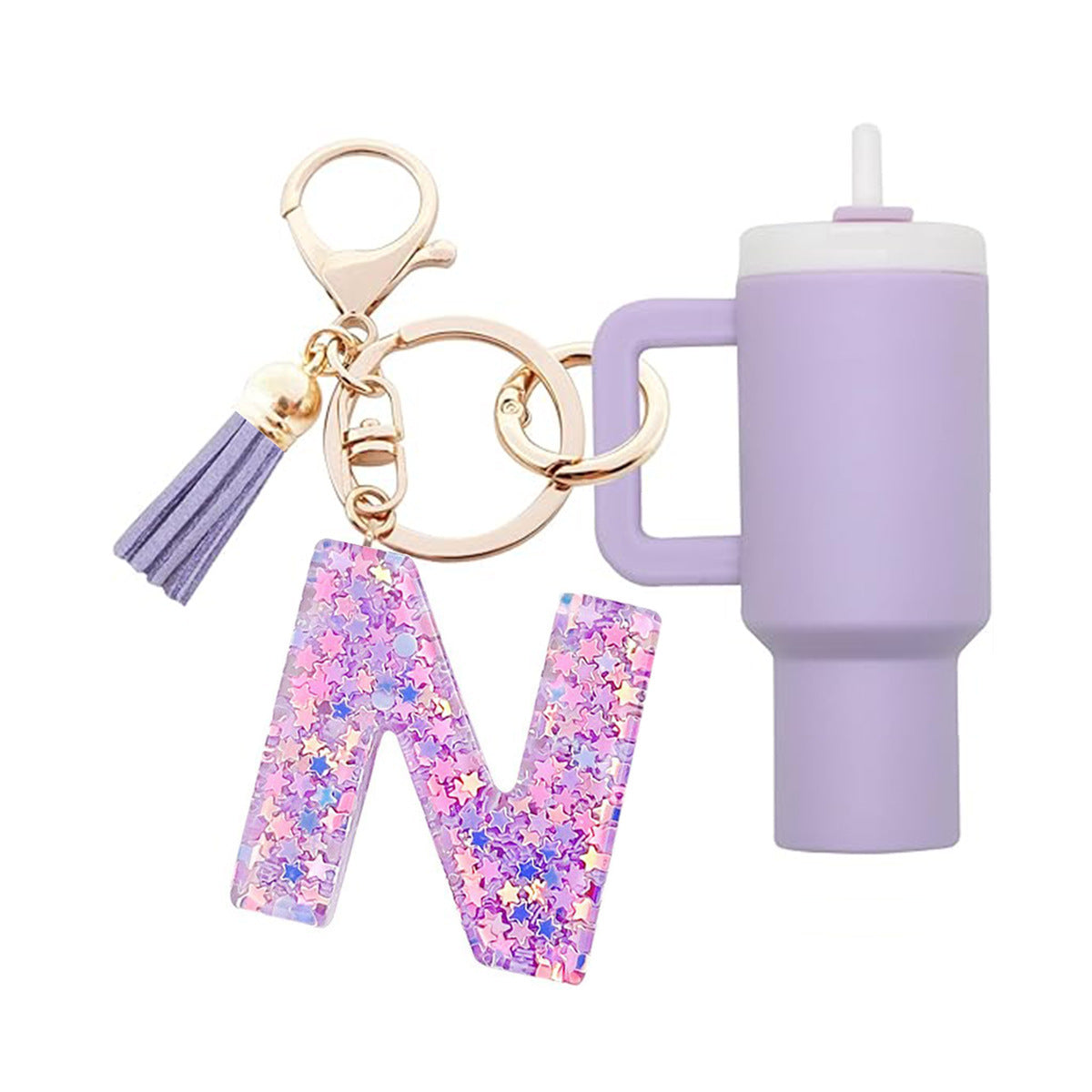 Wholesale Cute New Mini  26 Initials Ice Cup Tumbler Cup Keychain Can Wrap Women Backpack Pendant