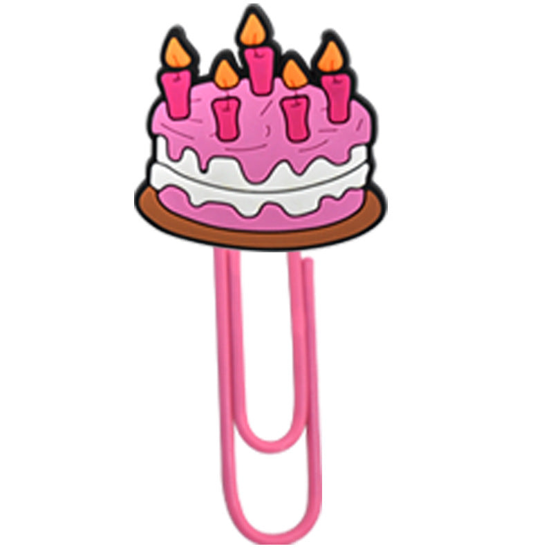 Wholesale Random 50pcs Birthday Cake Paper Clip Bookmark