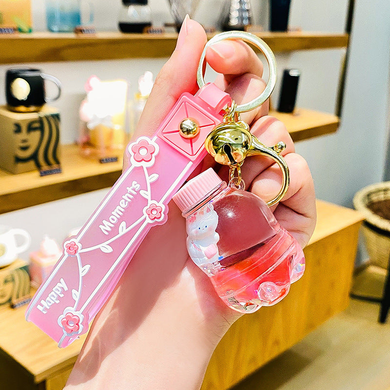 Wholesale Creative Oil Floating Rabbit Keychain