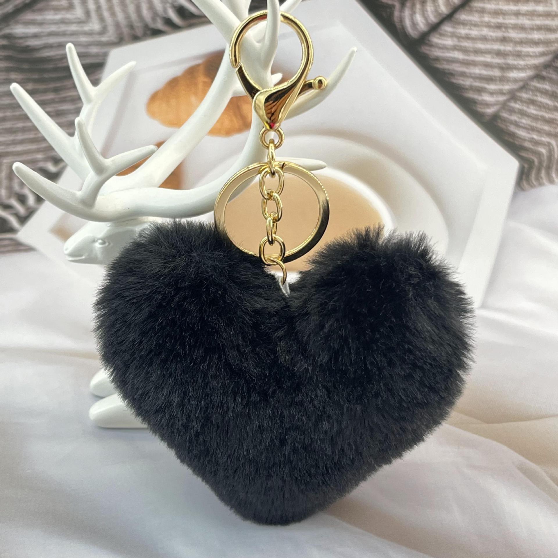Wholesale Plush Peach heart keychain