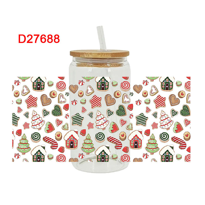 Wholesale Paste Glass Crystal Label 16oz Cup UV DTF Wraps