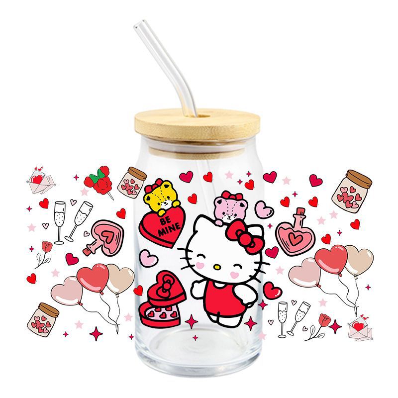 Wholesale 5pcs Cartoon Cute Cat 16oz Cup UV DTF Wraps OLY Exclusive