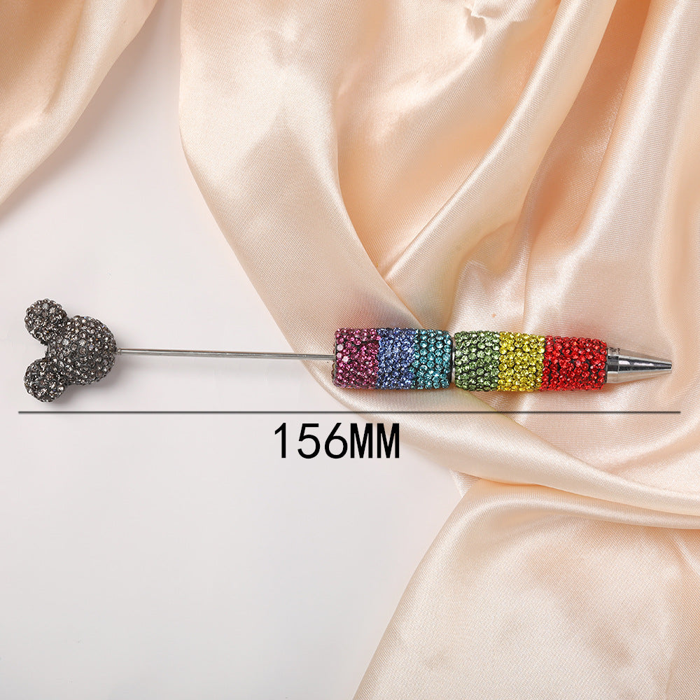 Wholesale  Rainbow Gradient Full Diamond Beadable Pens DIY Beadable