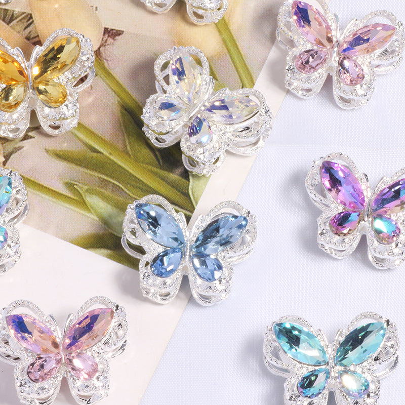 Wholesale 10pcs Colorful rhinestone bow Crystal Beads