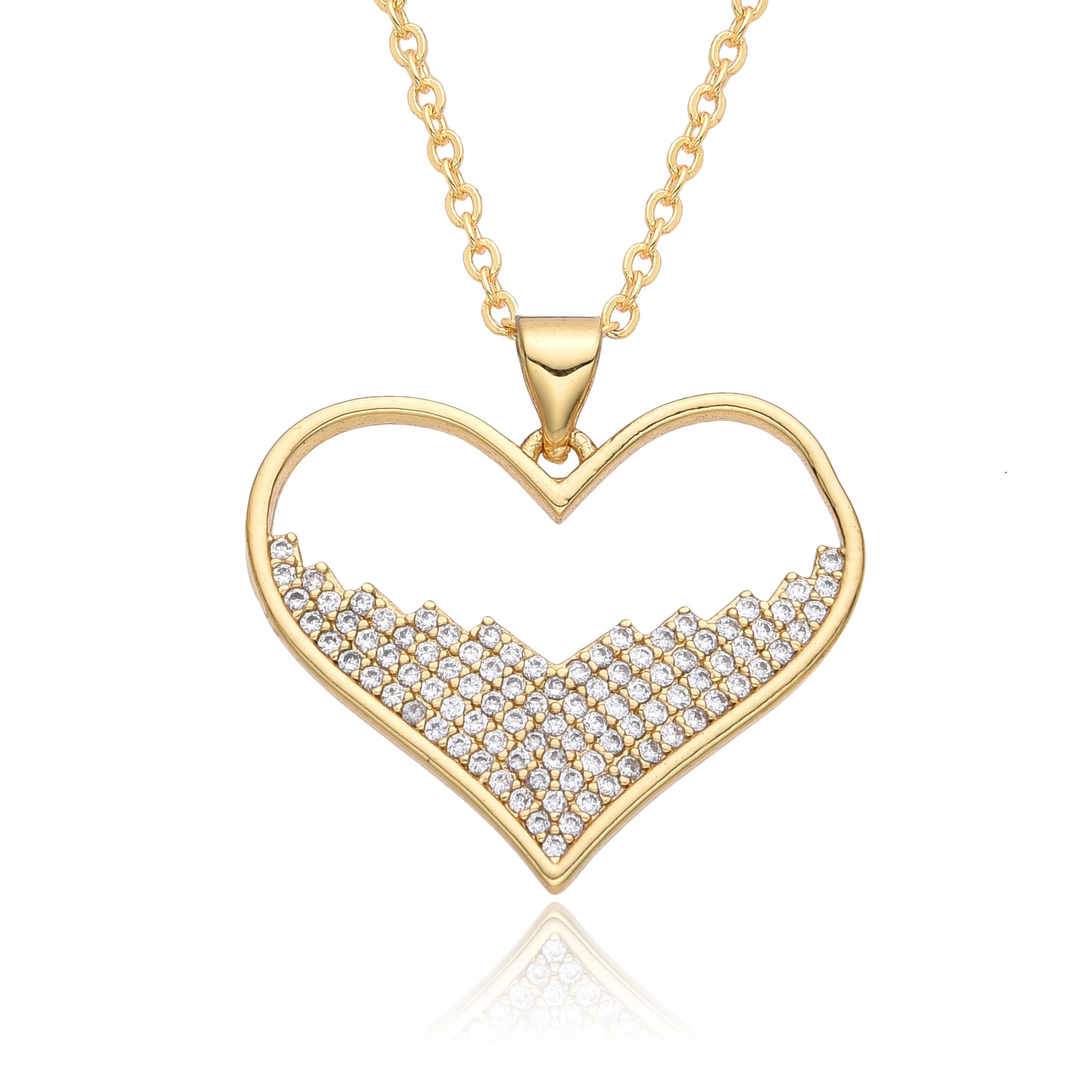 Wholesale Valentine's Day Crown Heart Full Diamond Necklace