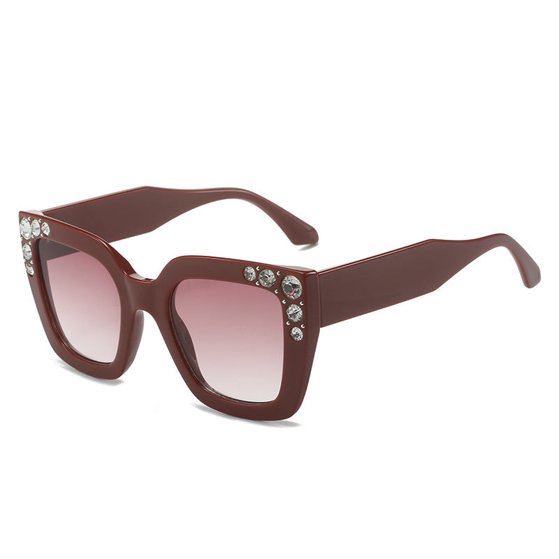 Wholesale Square Diamond Studded Fashion Sunglasses