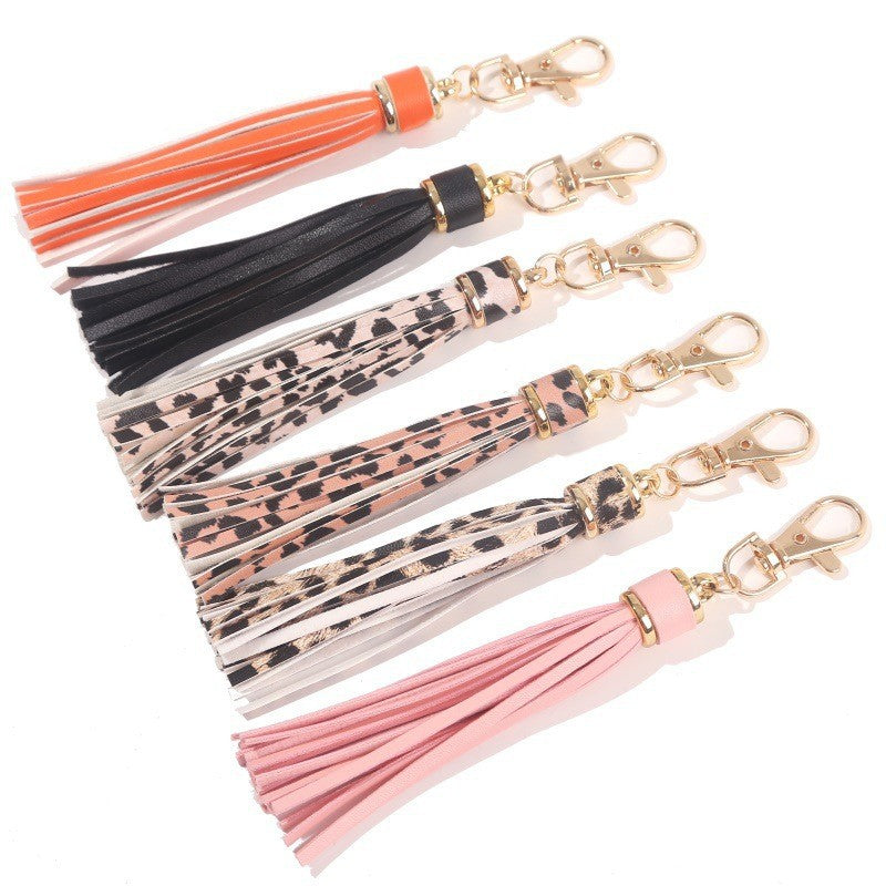 Wholesale PU Tassel Card Holder Pendant Silicone Beads Bracelet Keychain Accessories