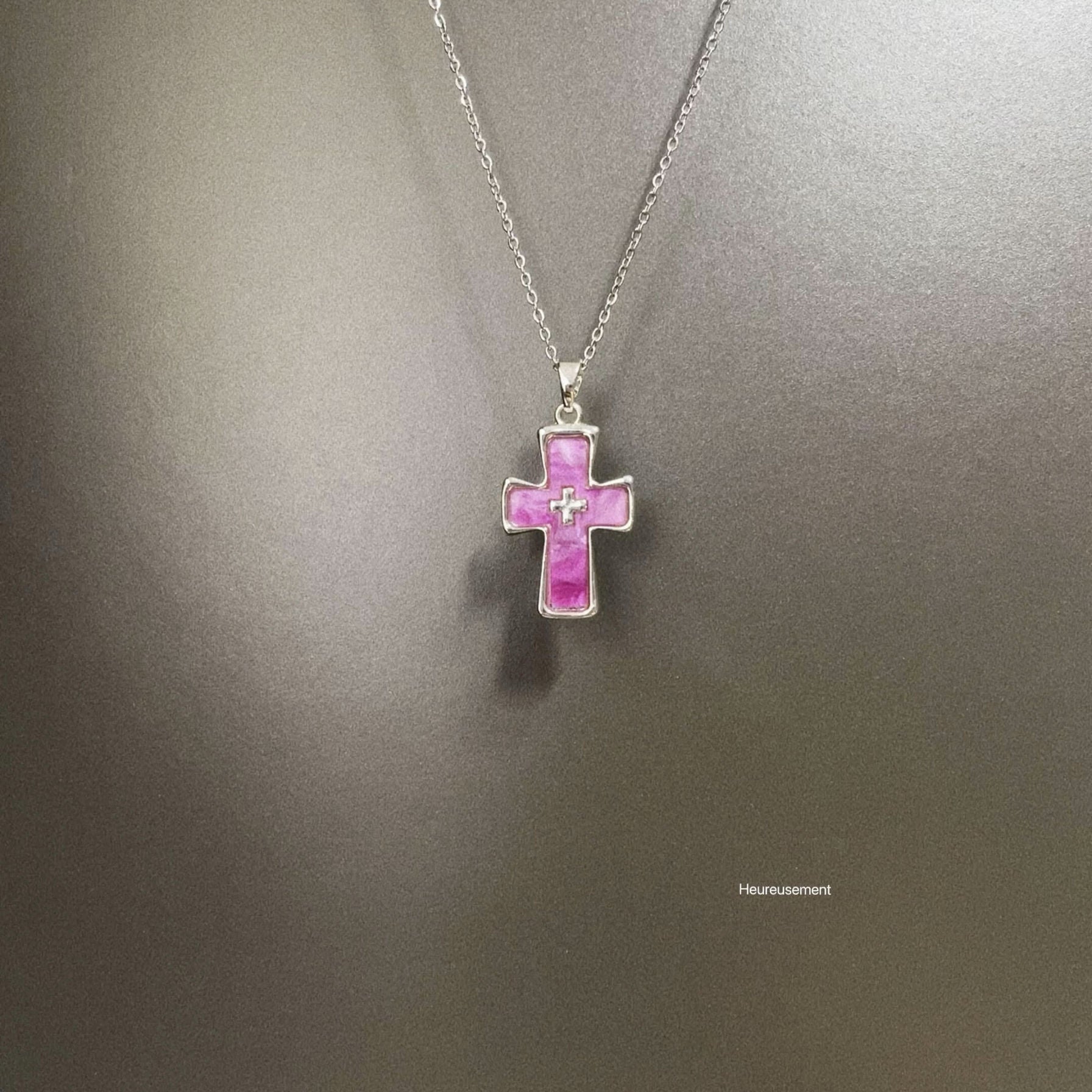 Wholesale Color printed card cross moon cartoon cat necklace