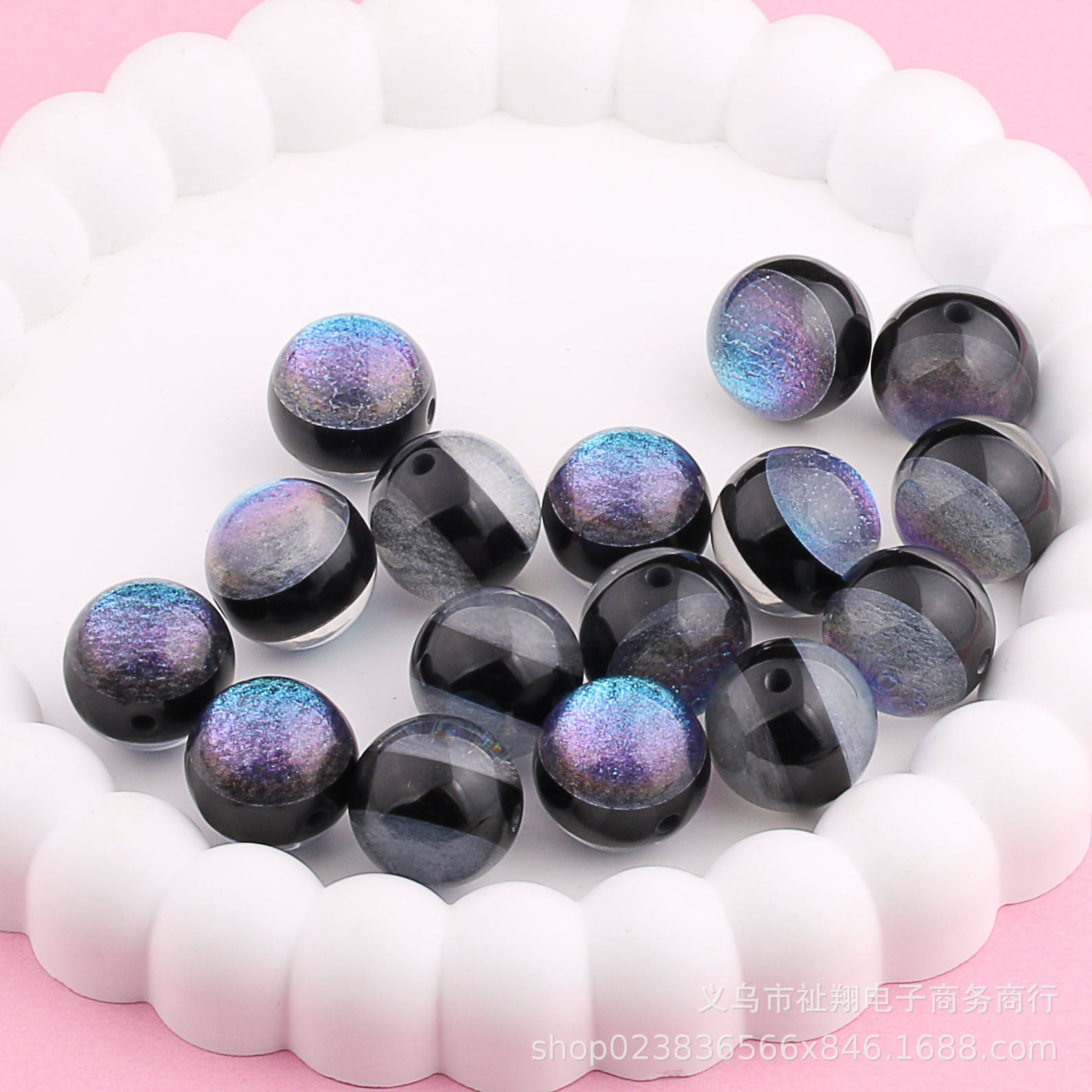 Wholesale 20pcs Lollipop Straight-hole Resin Fine Glitter DIY Beads