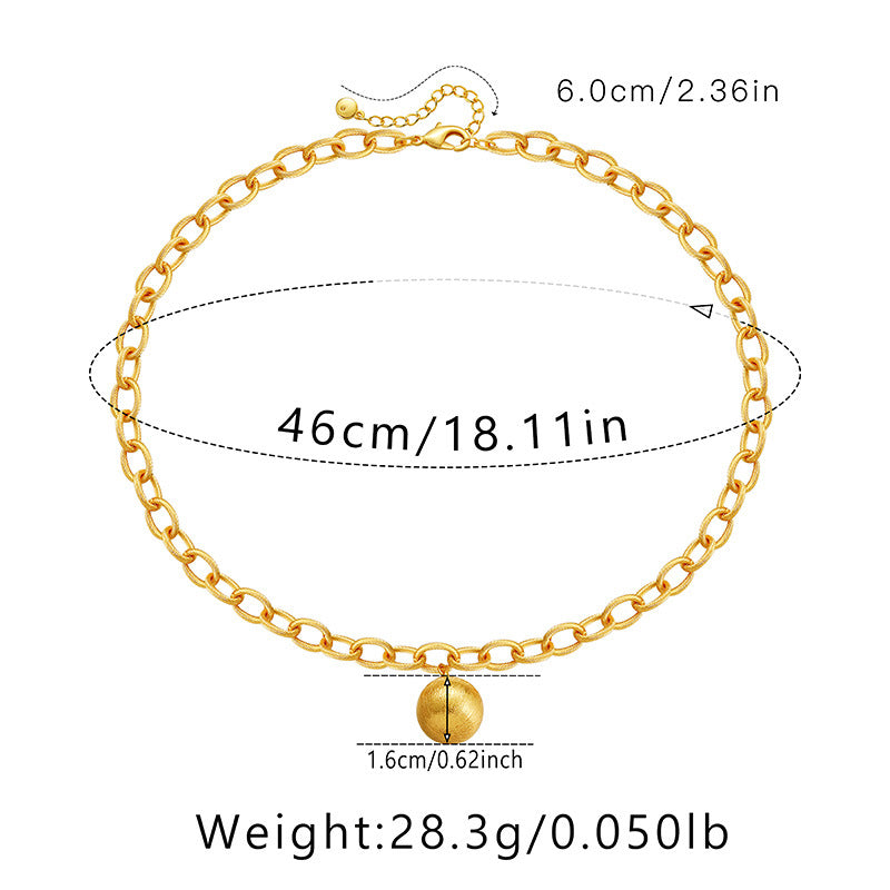 Wholesale Real Gold Electroplated Thick Chain Heavy Metal Style Necklace