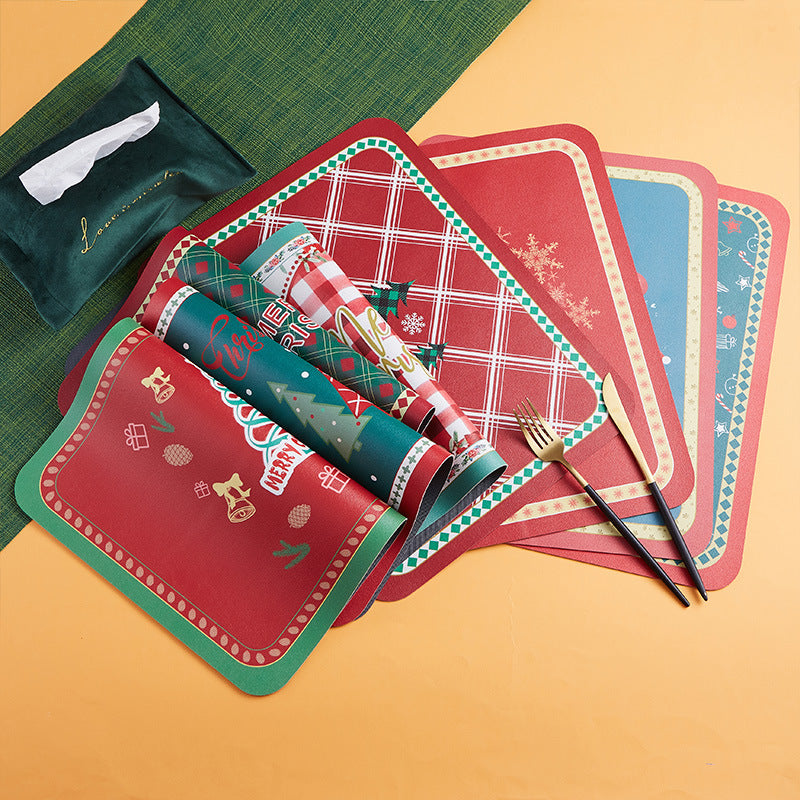 Wholesale Christmas Placemat Leather Western Placemat