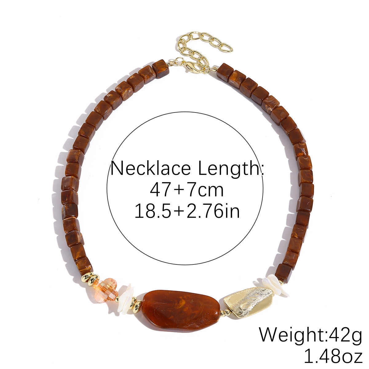 Wholesale Geometric acrylic beaded necklace