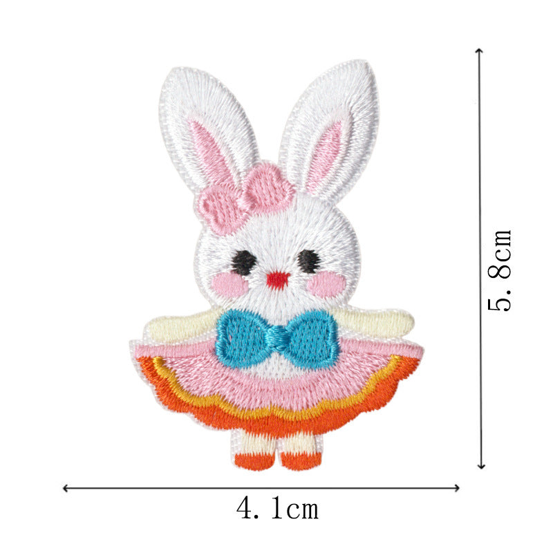 Wholesale 9 Piece Embroidered Rabbit Patch Set Cute Cartoon DIY Craft Supply For ets And Journals