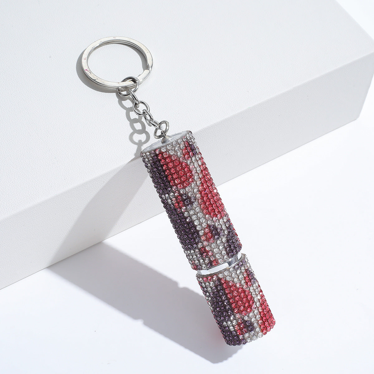 Wholesale Colorful Leopard Print Rhinestone Perfume Bottle Portable Multifunctional Keychain
