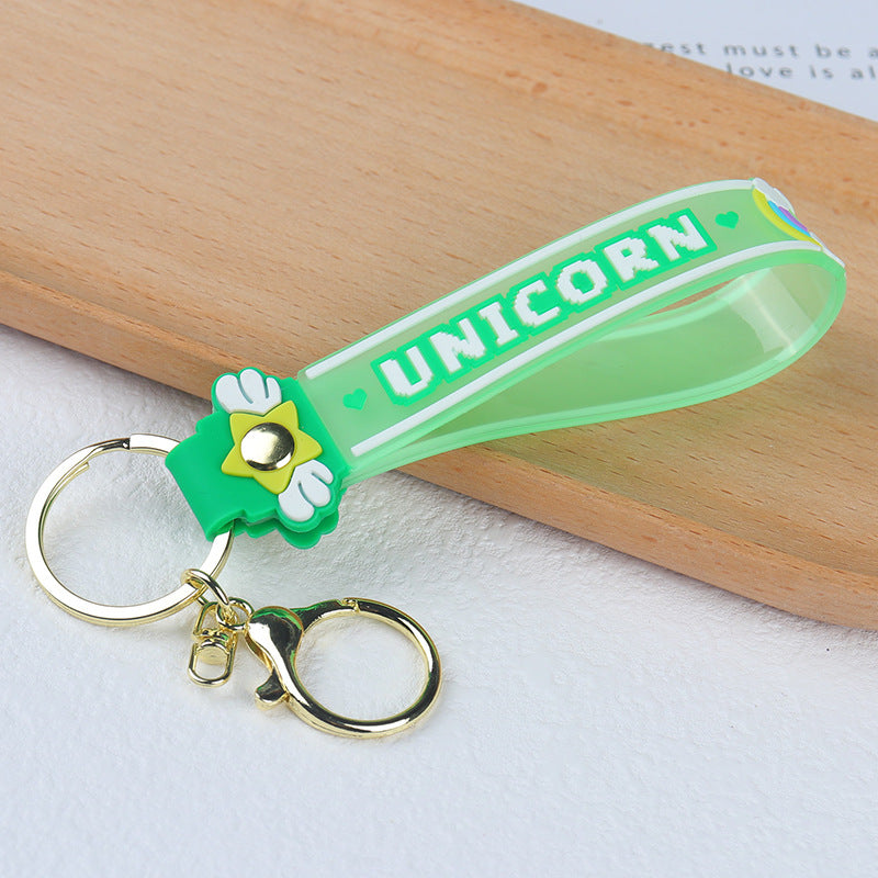 Wholesale PVC Translucent Candy Color Soft Rubber Rope Keychain