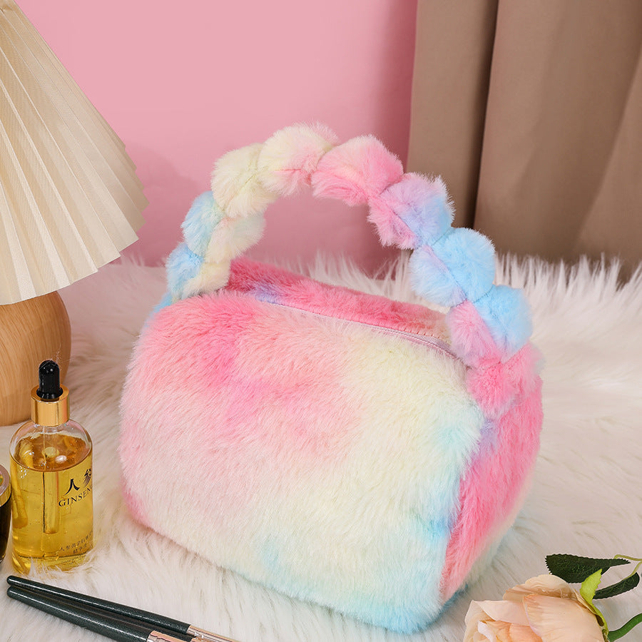 Wholesale Colorful Plush Makeup Storage Bag