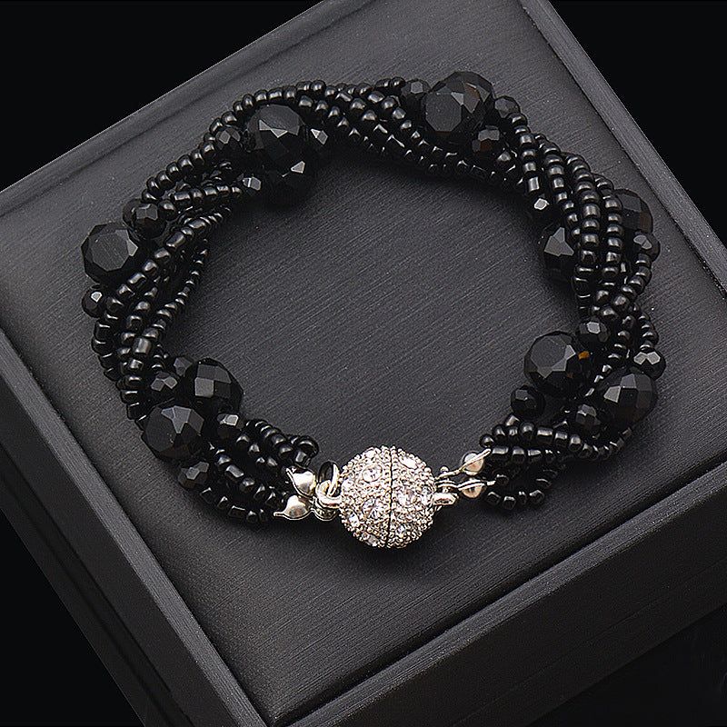 Wholesale Rhinestone Magnetic Clasp Multicolor Crystal Beads Bracelet Necklace