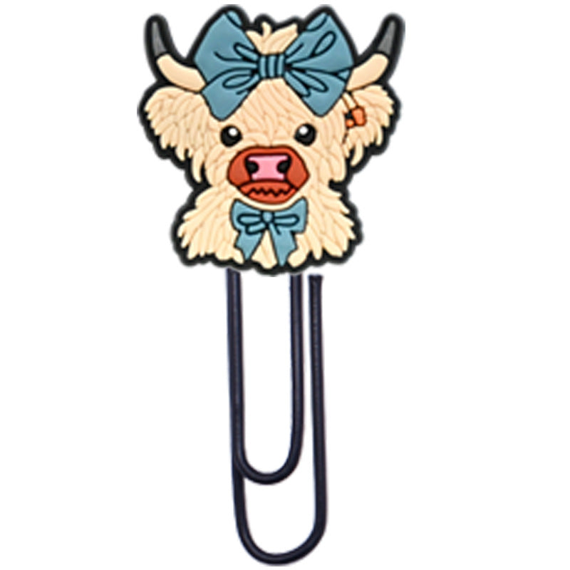 Wholesale  Random 50pcs/pack   Highland Cattle Yak Paper Clip Bookmark
