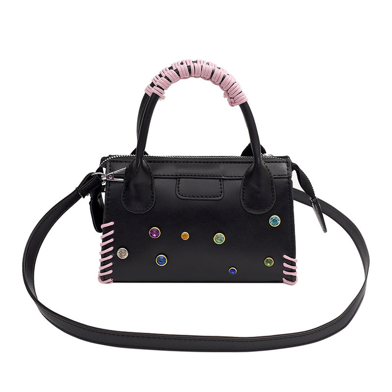 Wholesale PU Colored Diamond Small Square Bags