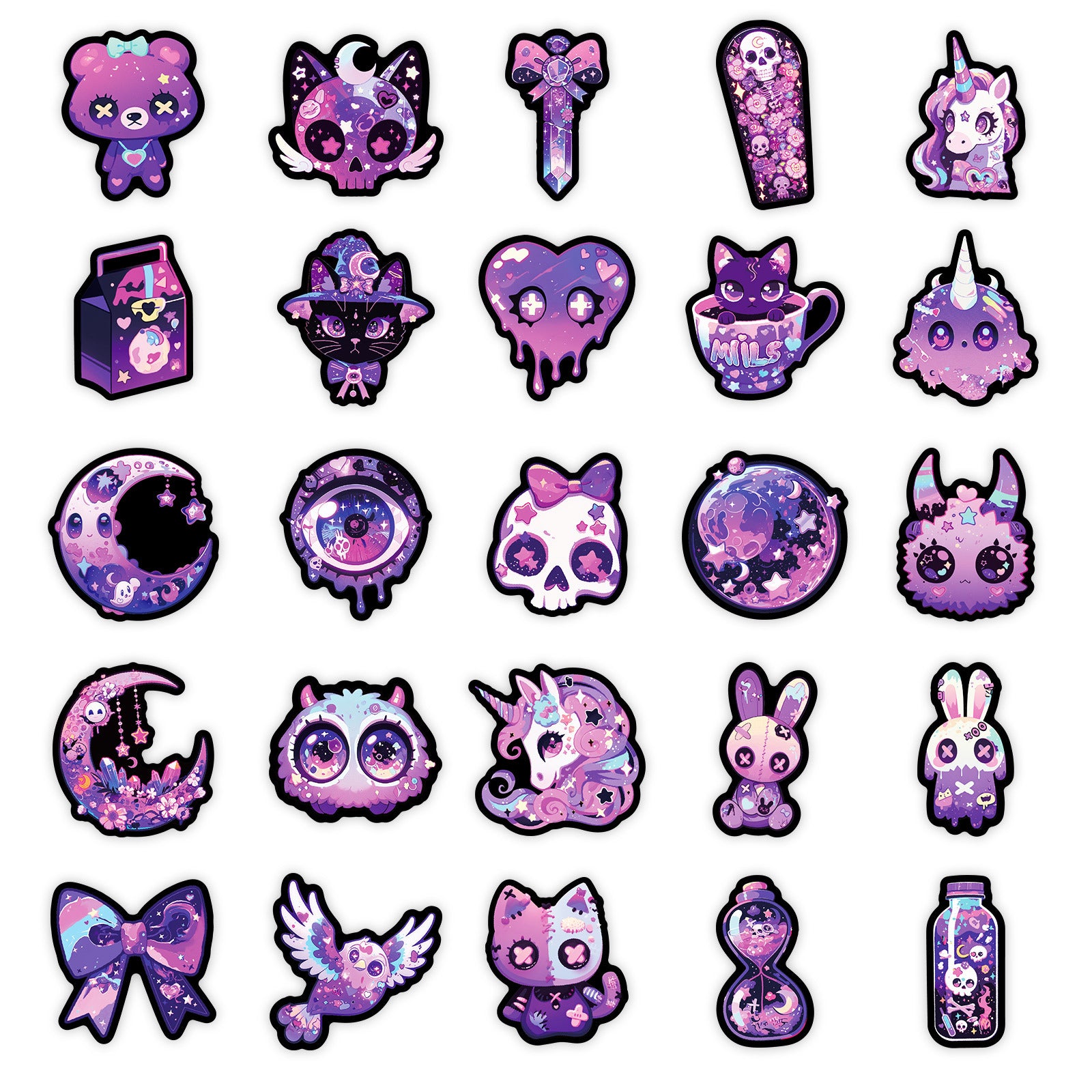 Wholesale 50pcs Cute Hand Drawn Gothic Magic Stickers