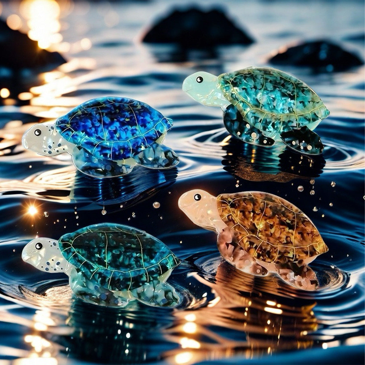 Wholesale marine animal turtle back of the head hair shark clip cute headdress