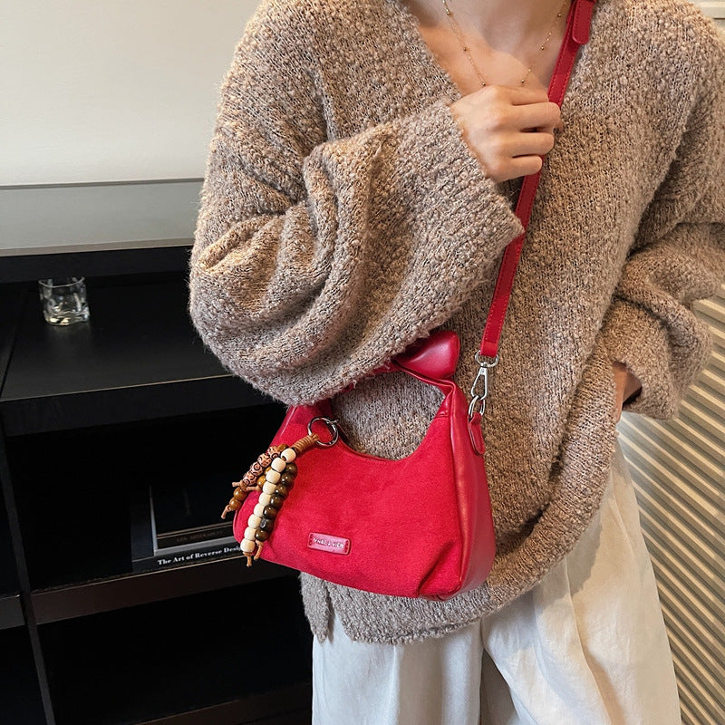 Wholesale Textured retro suede bag shoulder bag underarm bag crossbody bag