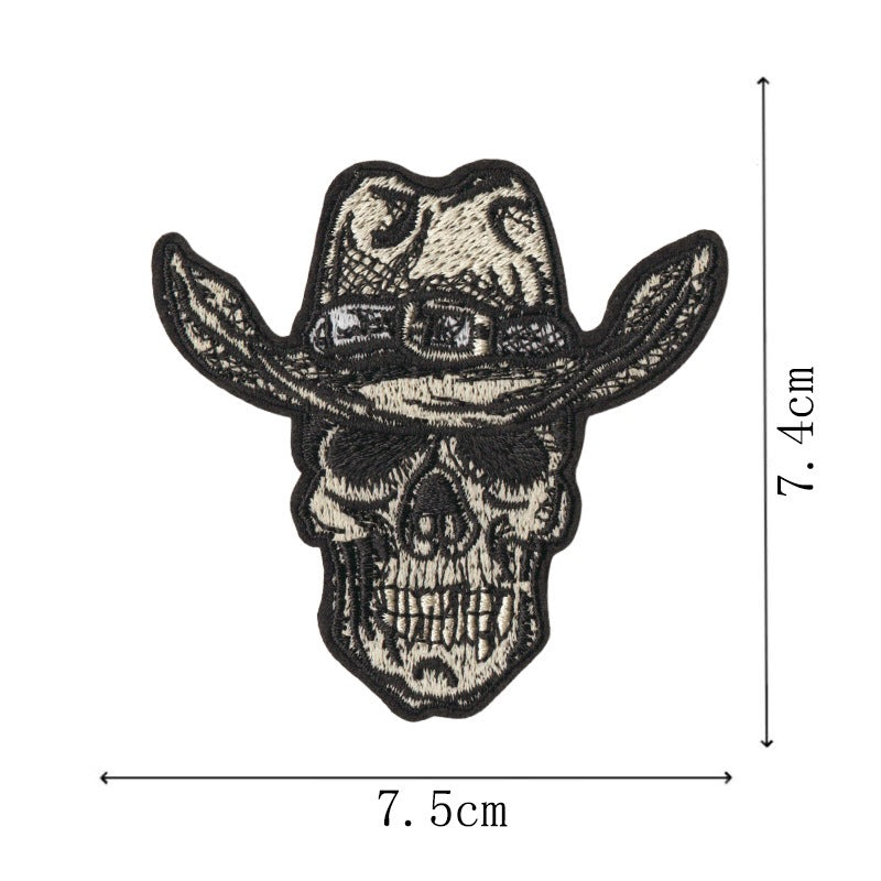 Wholesale Skull Design Embroidered Patch Set Of 9 Hot Melt Adhesive Applique For Towels Fashion Accessory DIY Craft