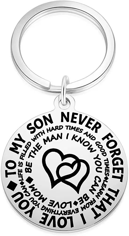Wholesale Inspirational Father and Son Stainless Steel Keychain