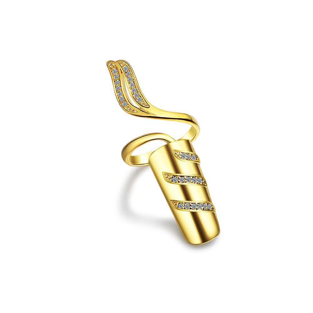 Wholesale Geometric Diamond Open Nail Ring