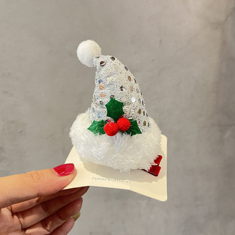 Wholesale Christmas Hats Children's Fabric Hair Clips