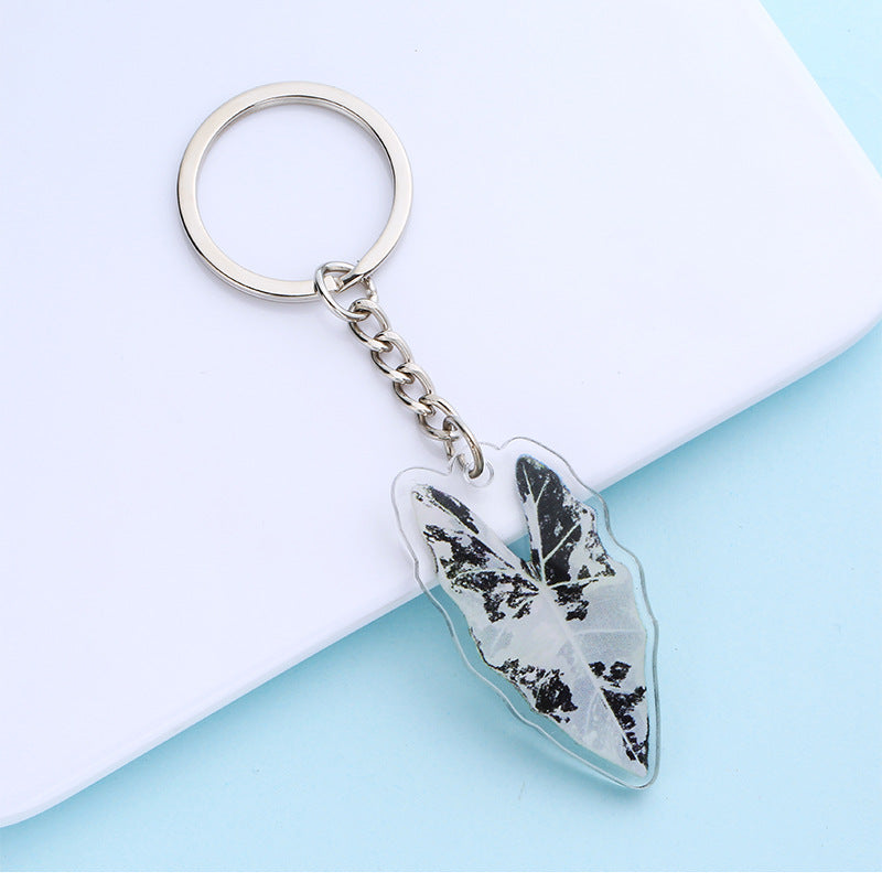 Wholesale 50PCS Creative Simulated Leaf Acrylic Keychain