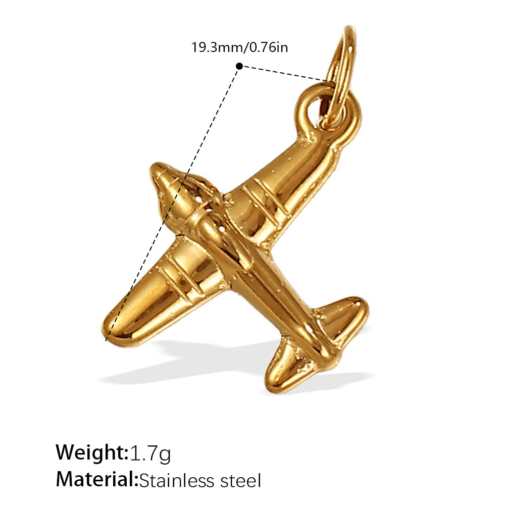 Wholesale Stainless steel 18K gold-plated small DIY key pendant