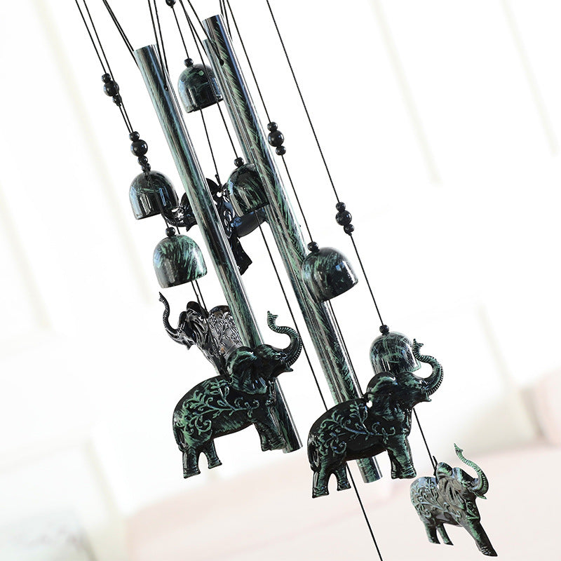 Wholesale Vintage Metal Green Wrought Iron Easter Wind Chimes