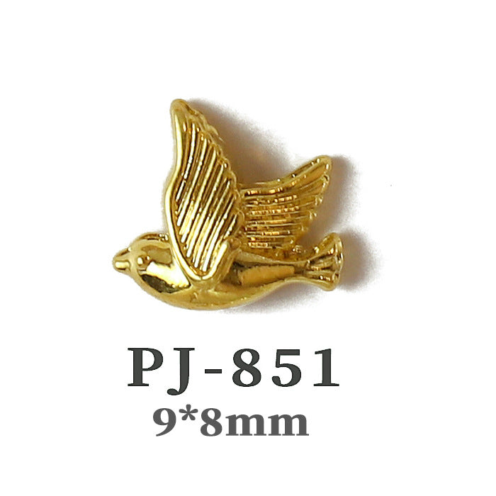 Wholesale  Metal Nail Art Charms Antelope Head Wings Leopard Head Manicure Decorative Accent